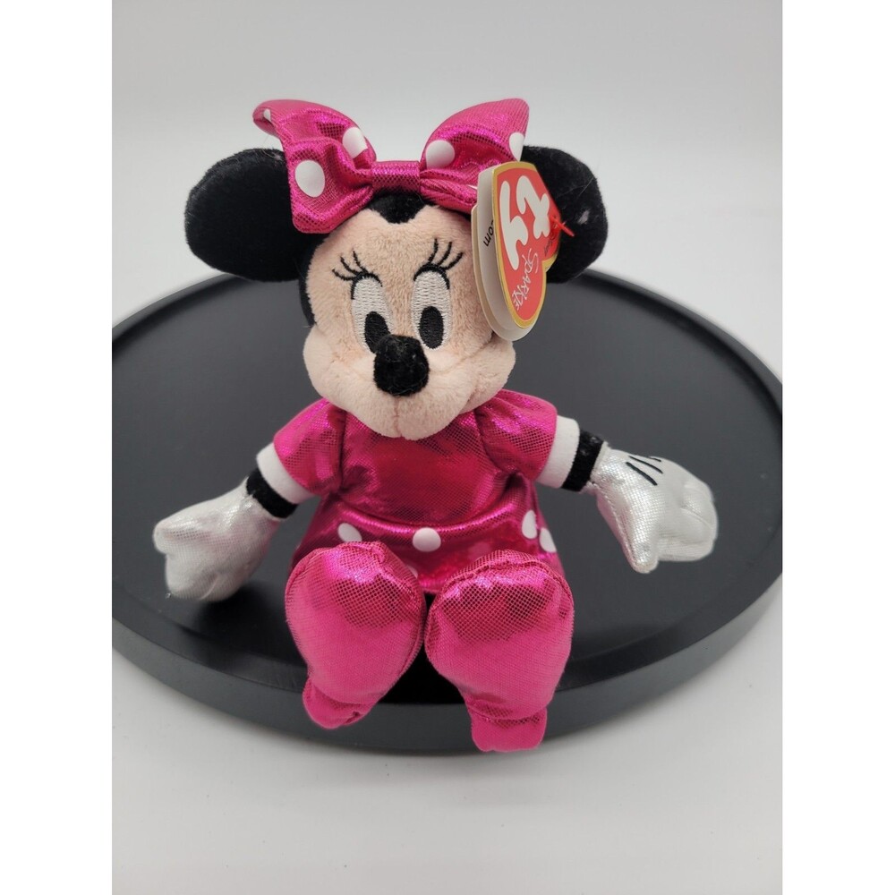 2014 Ty Beanie Baby - Disney Sparkle Minnie Mouse Pink Dress 8" Stuffed Plush